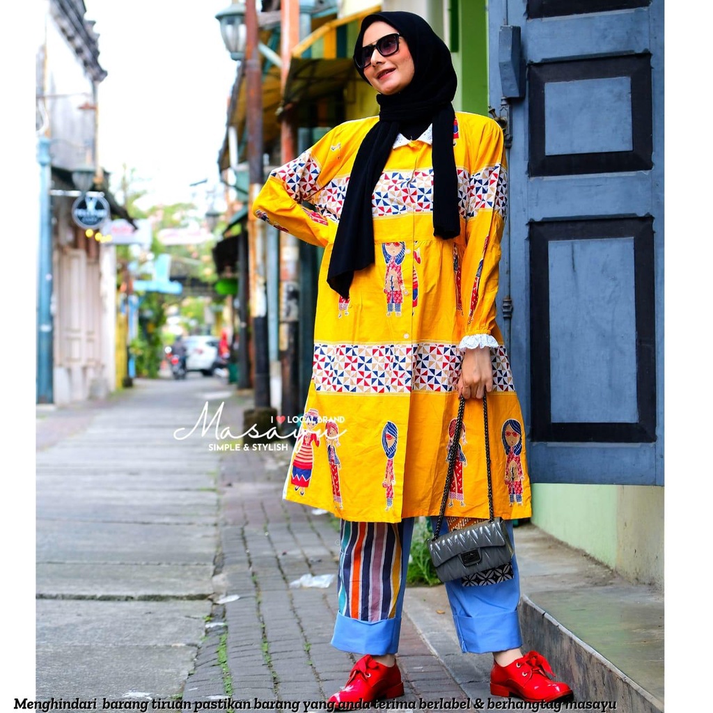 Tunik Batik Lurik by Butik Batik Solo Bahan Batik Katun mix Toyobo kode BATIK TUNIK SIMBOK KEKANCAN