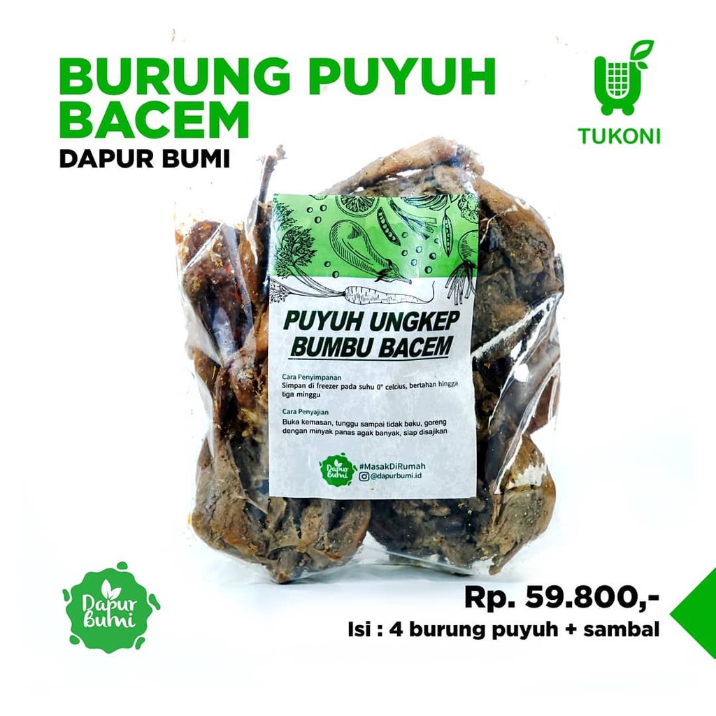 

Burung Puyuh Bacem Dapur Bumi