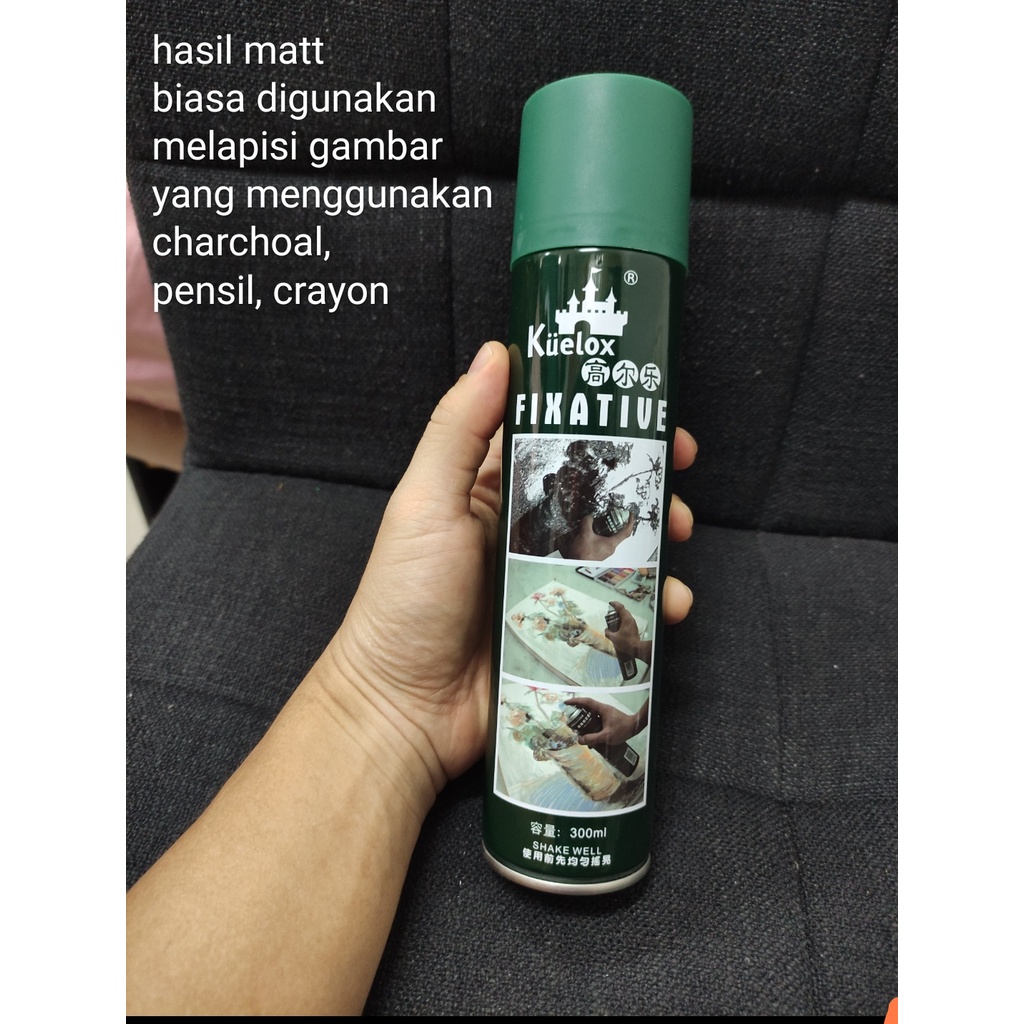 Jual fixative kuelox 300 ml matt pelapis sketsa pensil crayon atau