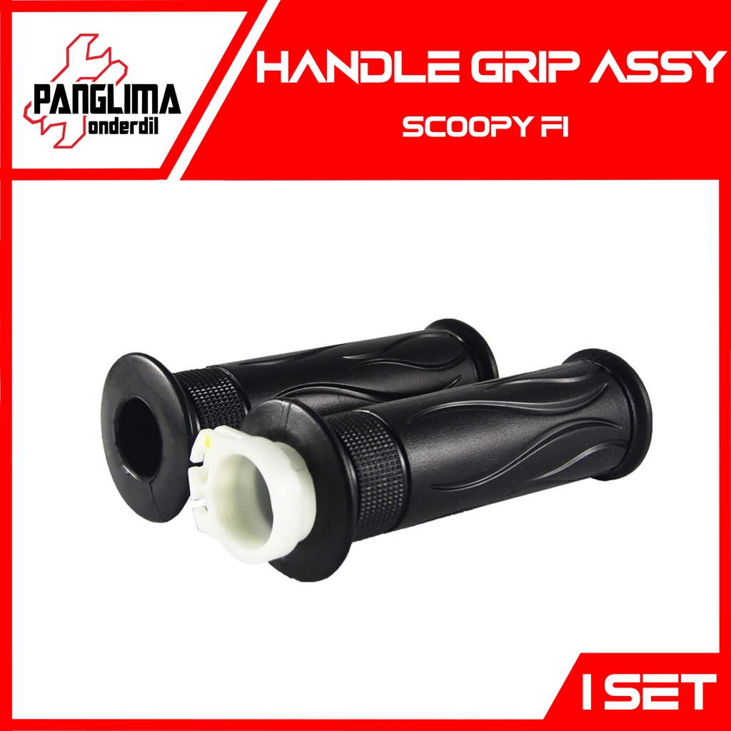 Handgrip Beat FI &amp; Vario FI &amp; Blade FI &amp; Spacy FI &amp; Scoopy FI &amp; Beat Street &amp; Beat Pop &amp; Supra X 125 Helm In Lama Karet-Pipa-Slongsong Handle Hand grip-Fat-Vat-Pad-Handvat-Handpad Assy-Set