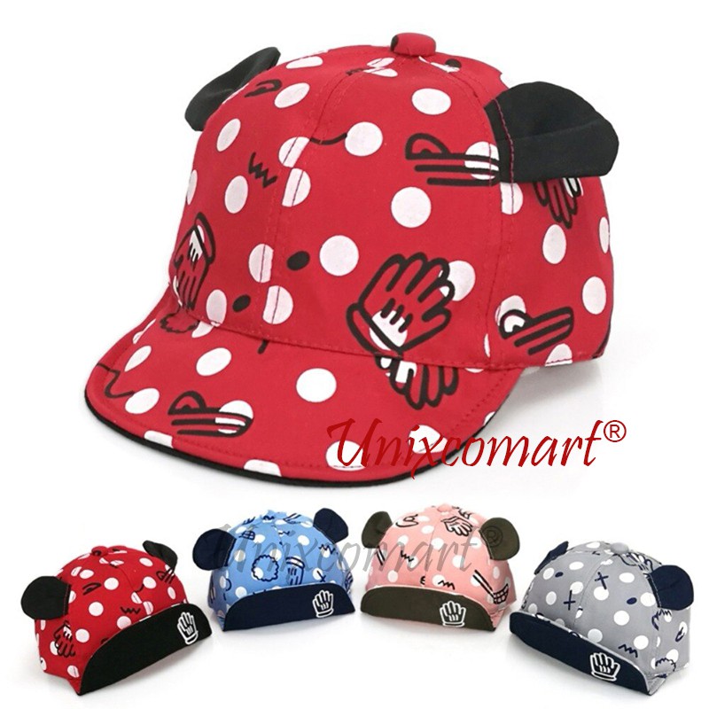 Topi Anak Bayi POLKADOT GLOVE Baby Hat Lucu Karakter Baseball