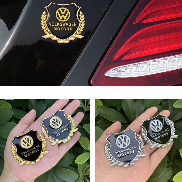 2pcs Stiker Lencana Jendela Bahan Metal Untuk Volkswagen Motors Golf Jetta Passat Tiguan Gol Up Fox