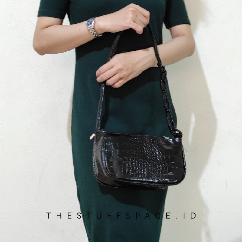 Tas Croco • Tas Bahu / Tas Tangan  / Tas Import • Tali Rantai Plastik