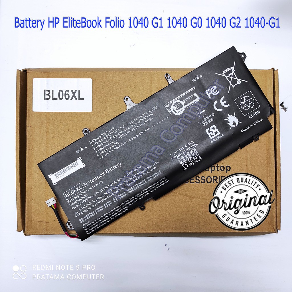 Baterai HP EliteBook Folio 1040 G1 1040 G0 1040 G2 1040-G1 BL06XL 42WH Original