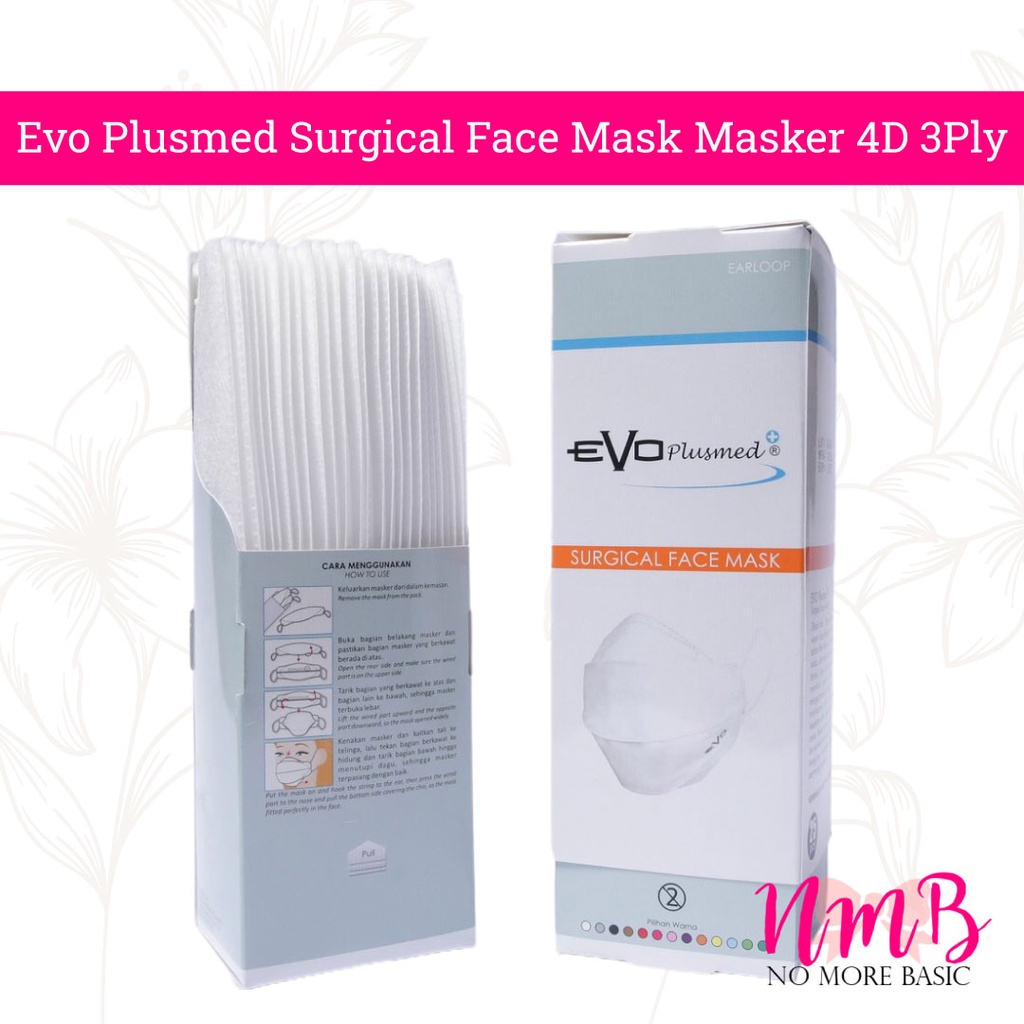 Masker Evo PlusMed 4D Warna Surgical Face Mask Earloop 3PLY