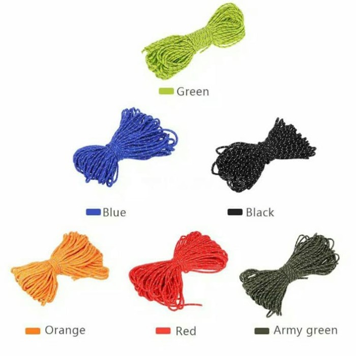 X0z22 Tali Prusik Reflektif 2Mm Reflective Paracord Rope Guyline Pasak Tenda G605T2