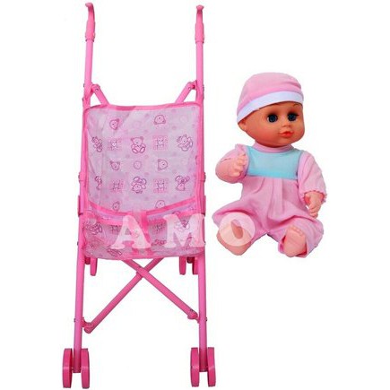 Stroller Dorongan Dengan Boneka Susan Mainan Anak