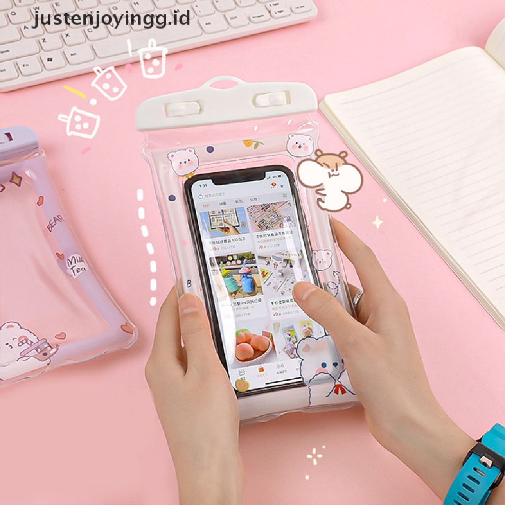 / / Justenjoyingg.id / Tas Pouch Transparan Anti Air Motif Kartun Lucu Holder Handphone