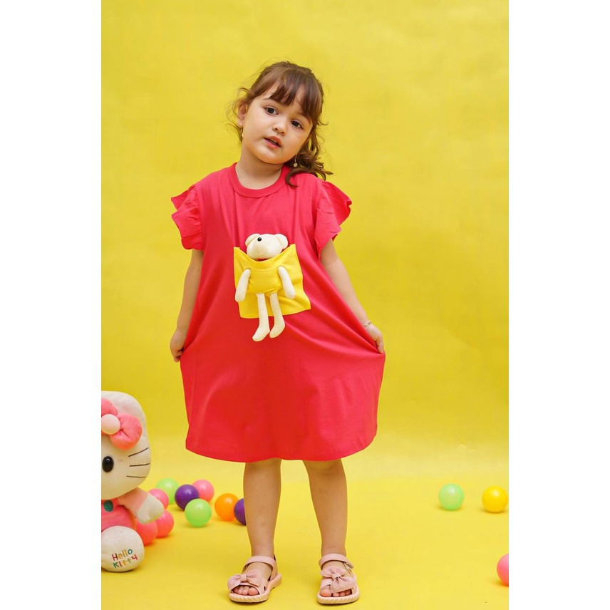 Dress anak DRESS RUFLE TEDDY BY ROSEMARRY