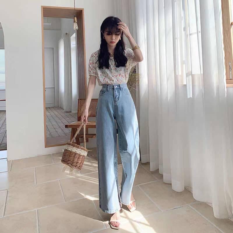 ( VM ) - Vanesha Margaretta - 9141 // Kulot Jeans Import  (ada belahan dibawah)