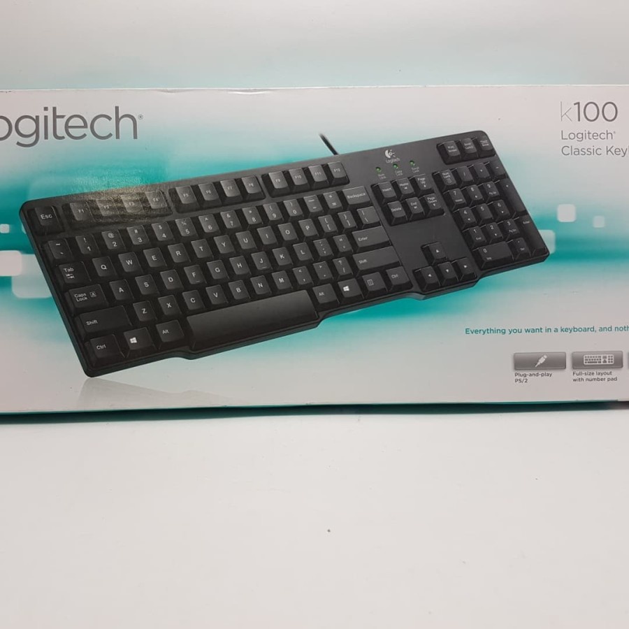 Logitech keyboard K100 kibord / kibod / kibot / kibort /k 100 / komputer / laptop