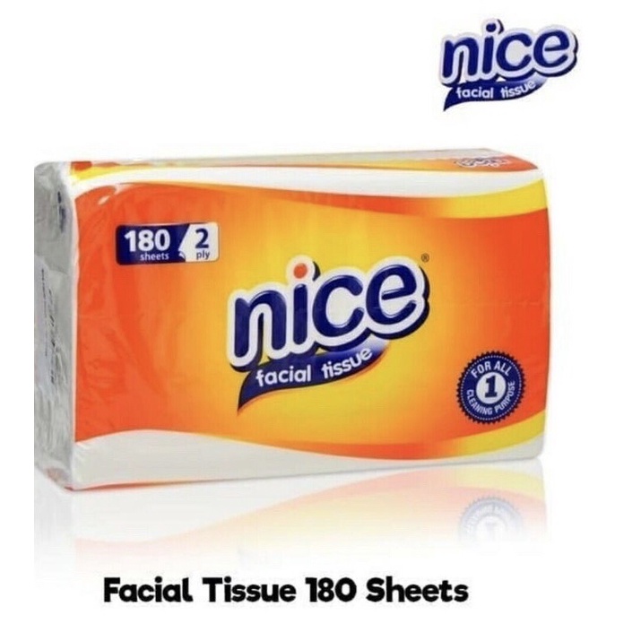 Tisu NICE Facial Tissue 180 Sheets 2 Ply (1kg muat 11pcs)