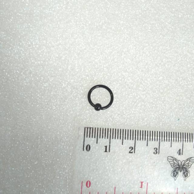 1 pc Piercing Ring Tindik Hidung Telinga Bibir Hitam