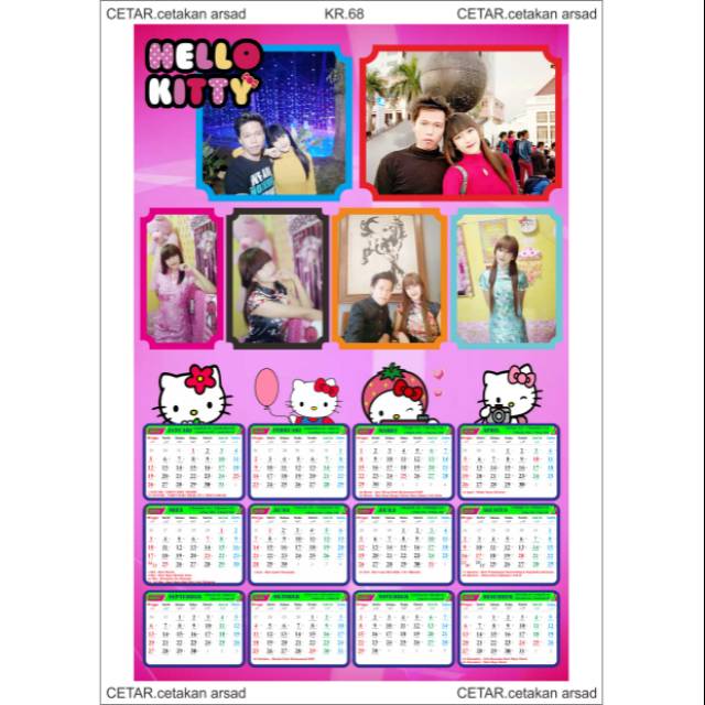 

KALENDER FOTO CUSTOM HELLO KITTY. KR.68