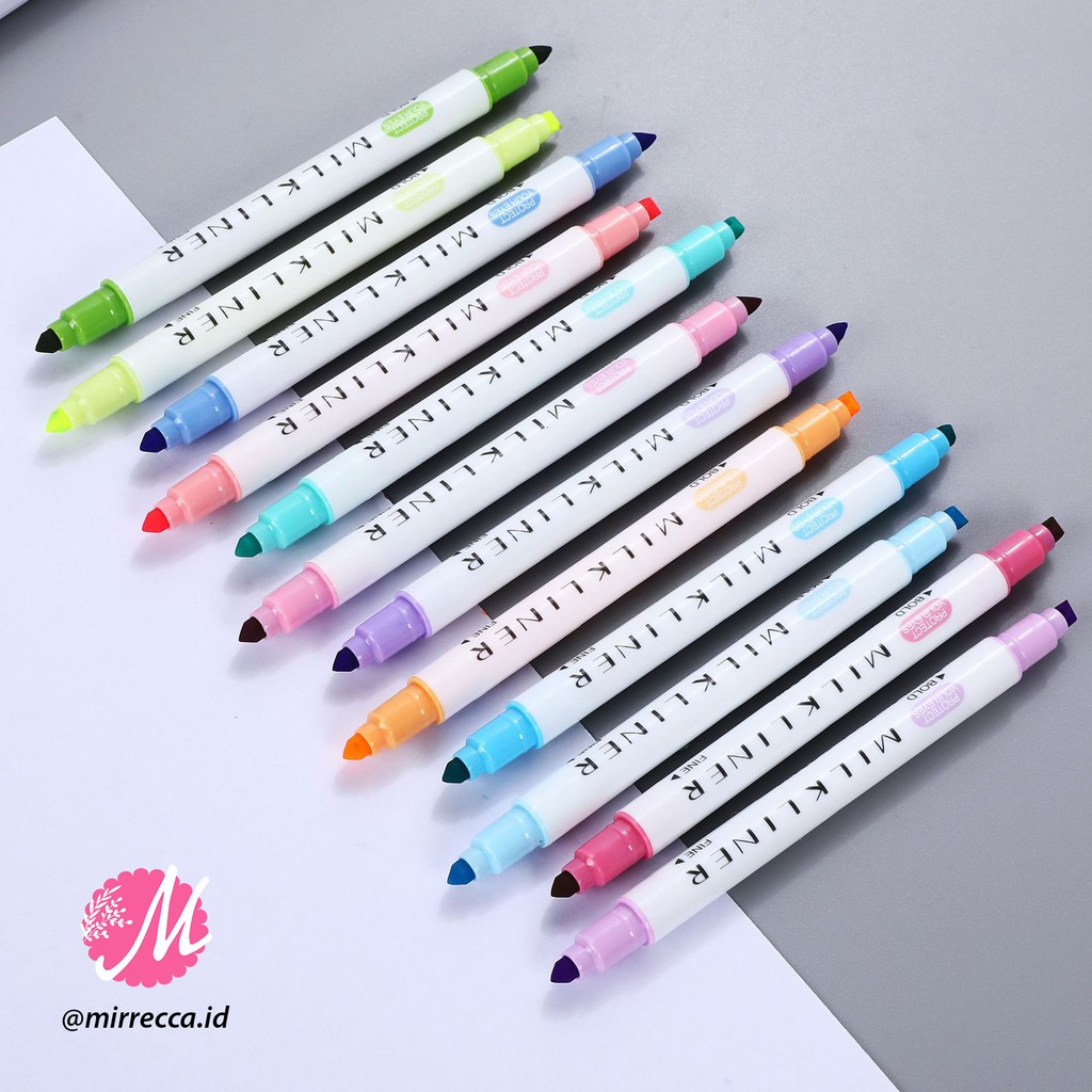 

Ay00! 12 PCS SET MILKLINER TWIN TIP HIGHLIGHTER - PENANDA TULISAN