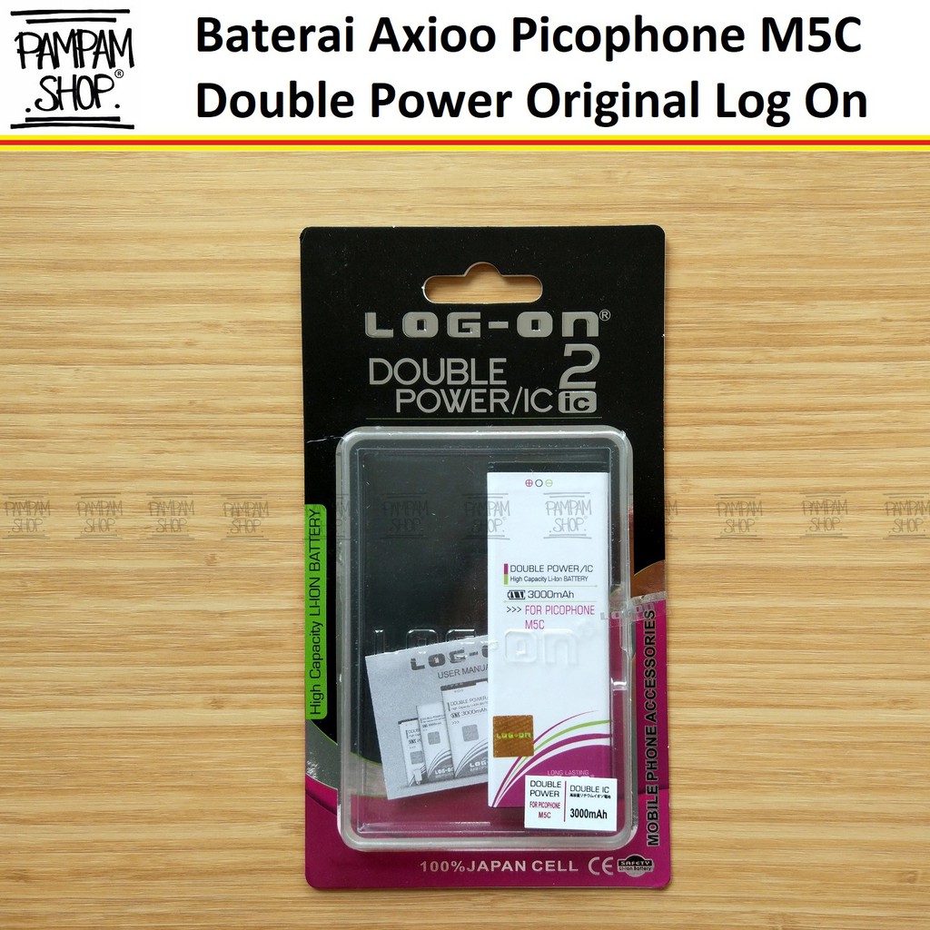 Baterai Log On Double Power Original Axioo Picophone M5C Batre Batrai Battery HP Ori Handphone LogOn