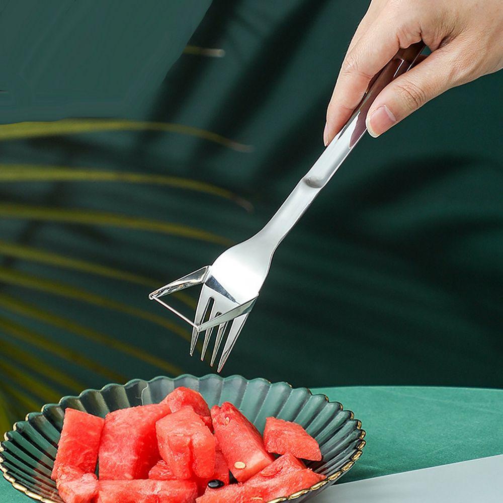 [Elegan] Watermelon Slicer Kreatif 2-in-1 Sendok Serbaguna Peralatan Makan Berkemah