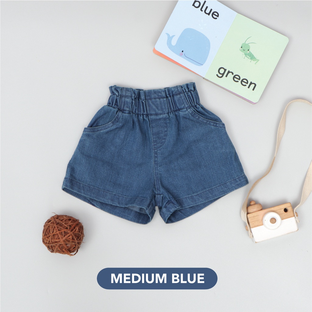 Mooi Celana Jeans Anak Perempuan Kids Denim Shorts Girl-MEDIUM BLUE