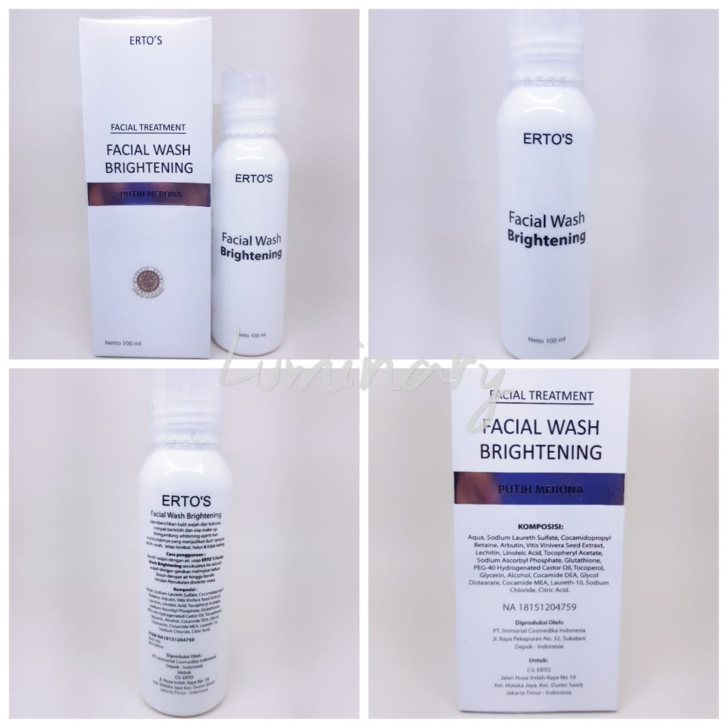 ERTOS Facial Wash Brightening / Putih merona ERTO'S