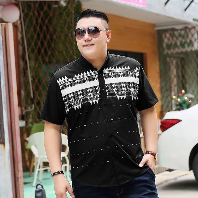 TOTOTAshop.Kemeja pria jumbo ROYAL 2XL &amp; 3XL.Bahan popline will premium.motif sablon