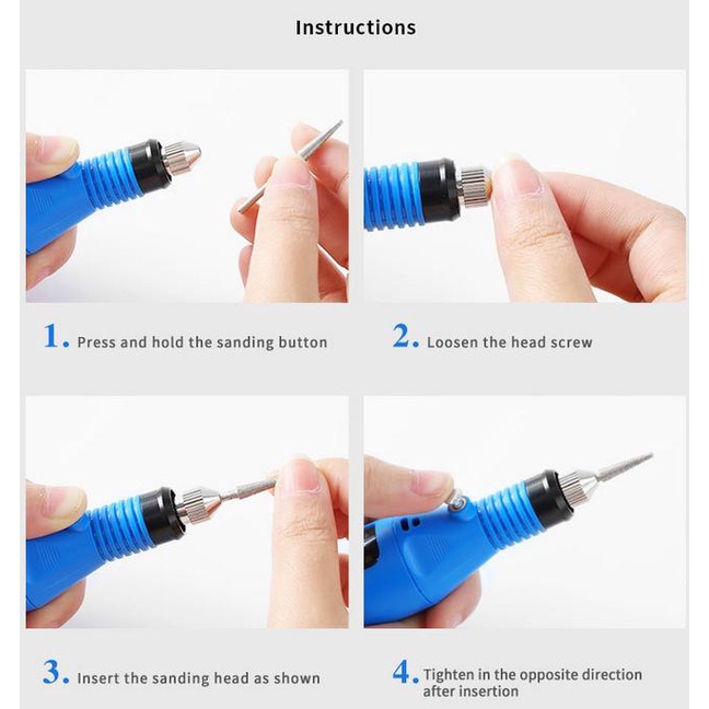 Bor Mini / Alat Ukir Grafir / Gerinda Listrik Mini / Pen Ukir / Pedicure Manicure Machine Set/Mesin 