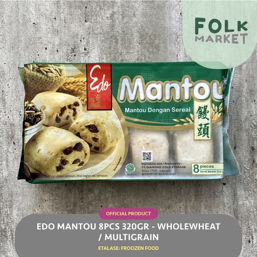 

EDO Mantou Wholewheat / Multigrain 320gr - Mantau Gandum Utuh / Sereal