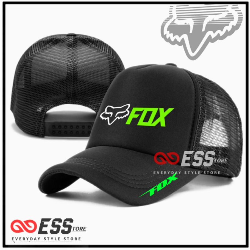 Topi Fox Racing Trucker Jaring Logo Hijau Neon Stabilo