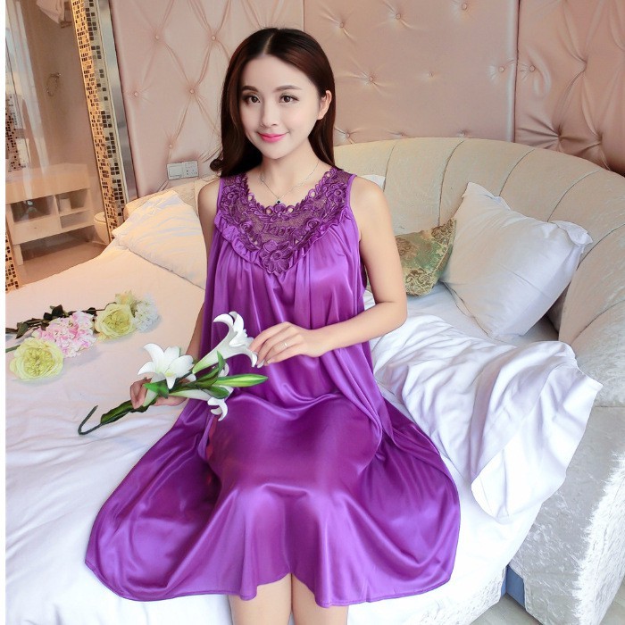 BOSJKT629 Daster Baju Tidur Wanita Polos Jumbo Tanpa Lengan