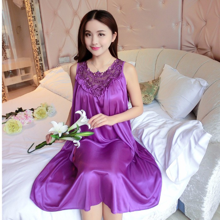 JOS629 Daster Baju Tidur Wanita Polos Jumbo Tanpa Lengan