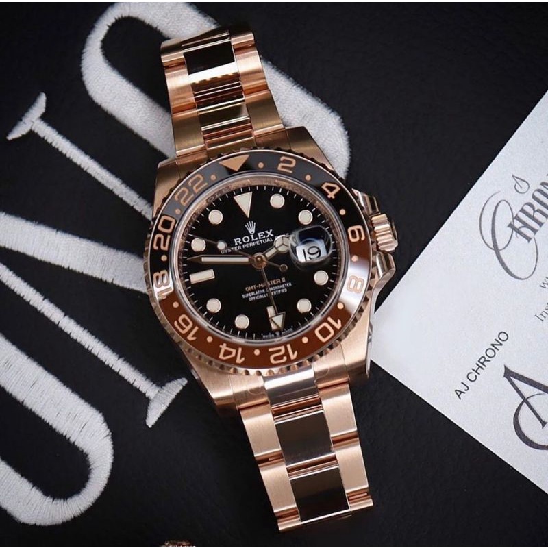 JAM TANGAN ROLEX SWISS INDO PRIA GMT-MASTER AUTOMATIC STAINLESS STEEL ORIGINAL BM