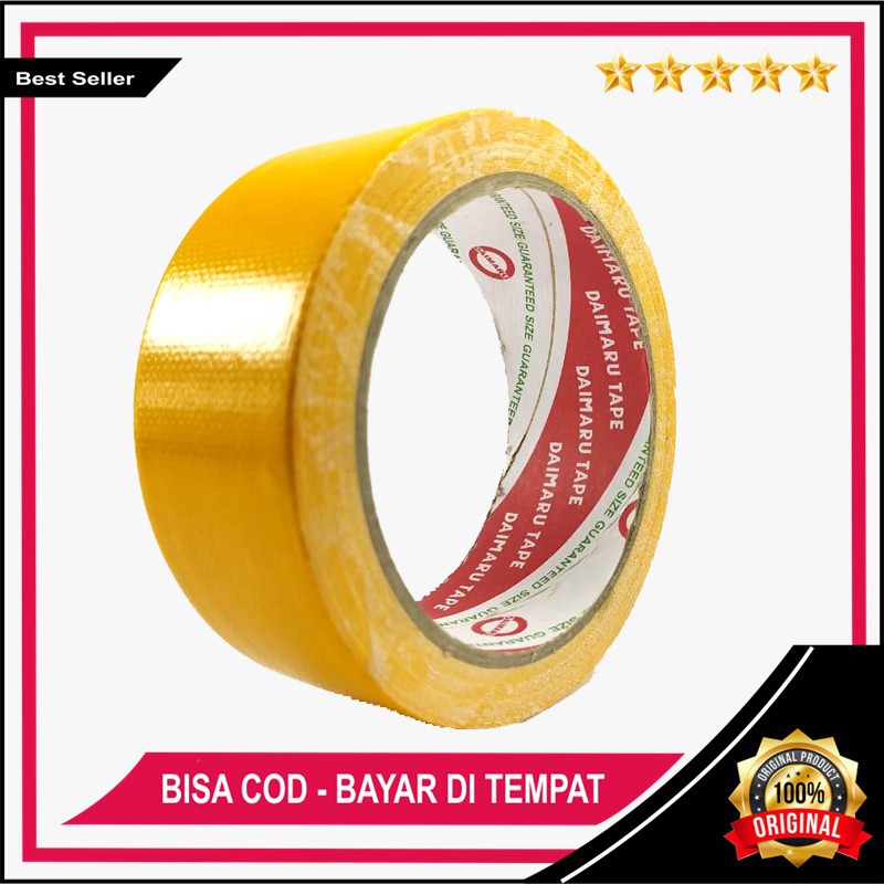 DAIMARU CLOTH TAPE WARNA / LAKBAN KAIN WARNA UKURAN 36mm X 12M - 1PCS [Kuning]