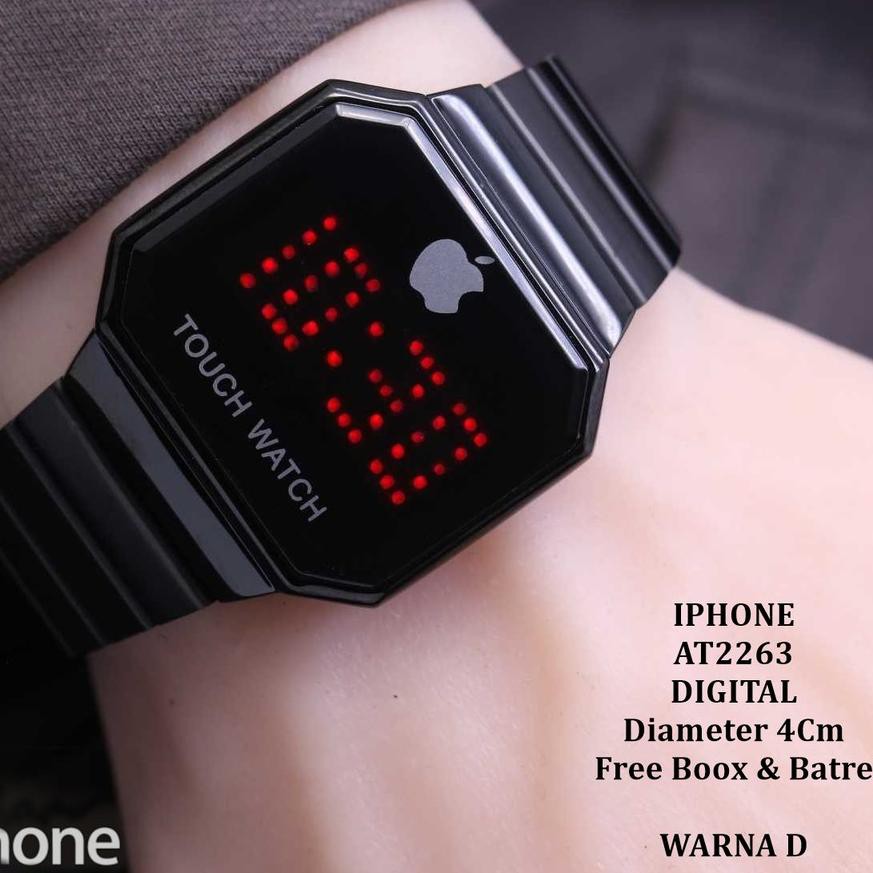 (HOT PROMO) Jam Tangan Wanita Iphone LED Layar Sentuh Segi Rantai Super *
