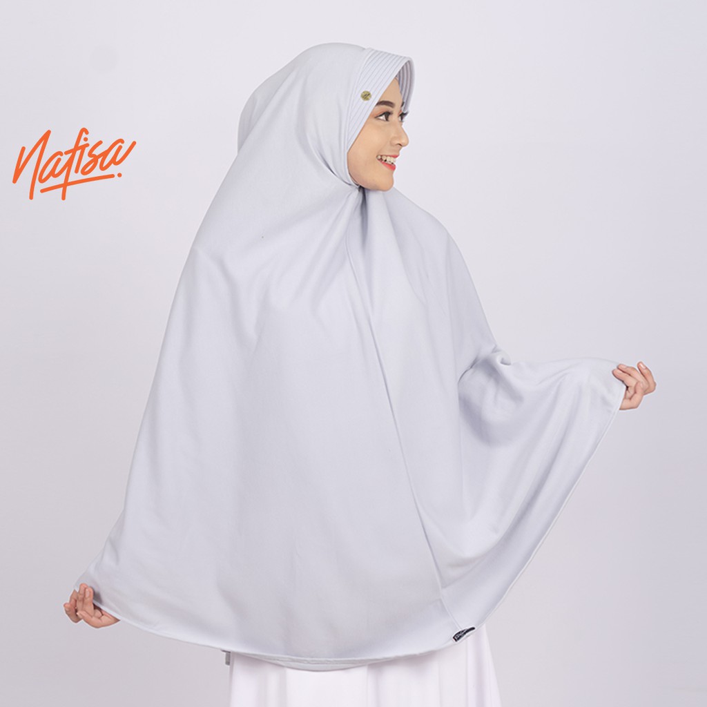 Nafisa Asha Super Jumbo | Hijab Pet Khimar Instan Bergo Syar'i | Jilbab Kerudung Kaos simple