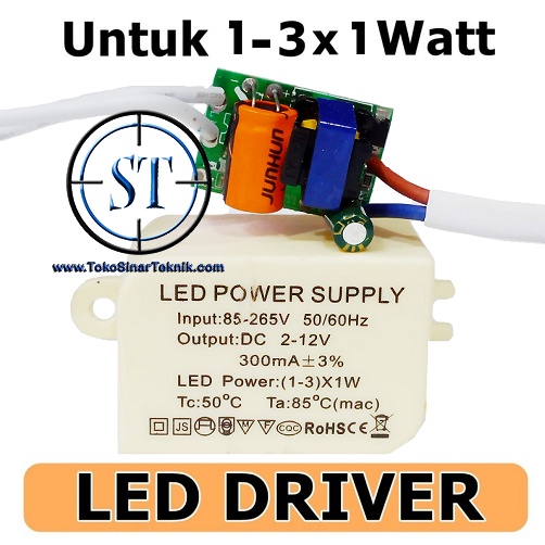 Kit Driver for 3x LED 1W input 220V Output 2-12V + Protection + Box