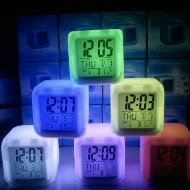 Jam Digital Led & Suhu Kabin Dashboard Mobil / Hiasan Ruangan kamar