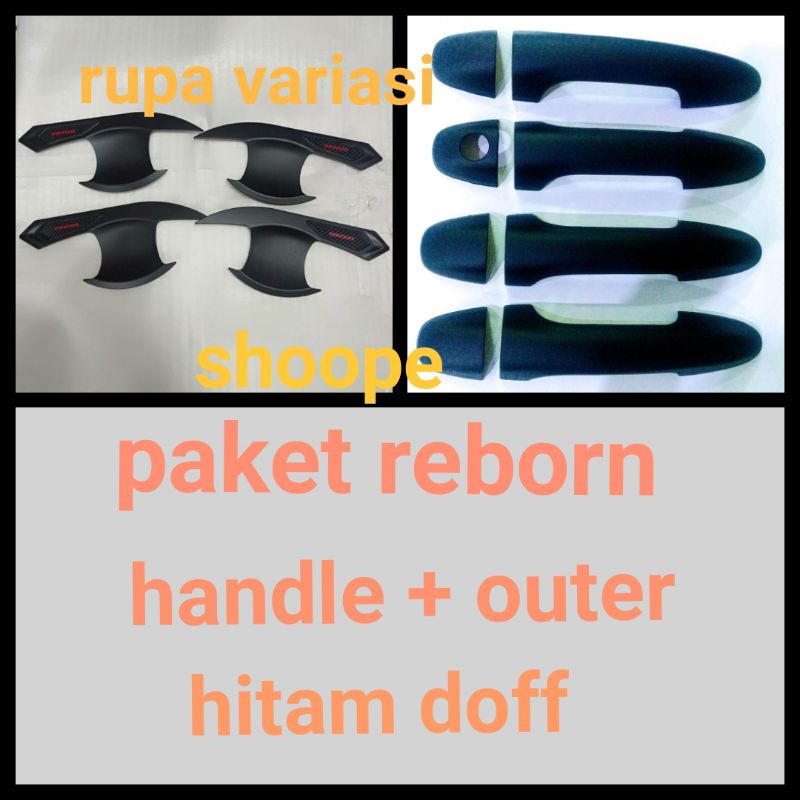 paket outer mangkok + handle pintu toyota all new inova innova reborn 2016 sampai 2022 hitam doff chrome crome 2017 2018 2019 2020 2021