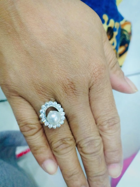 Cincin wanita, cincin mutiara , cincin lapis emas putih , yaxiya