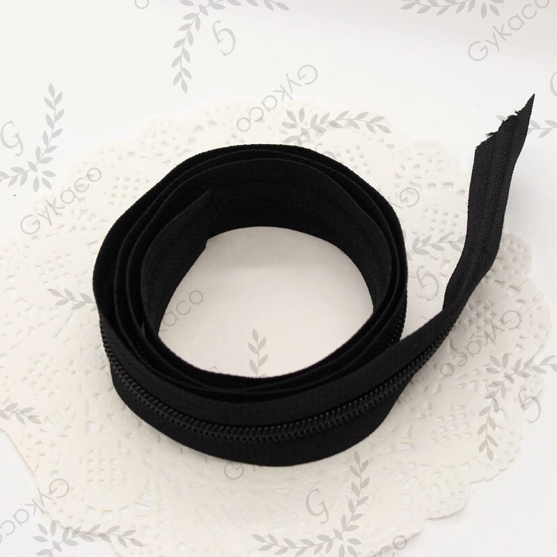 Daun Resleting Nilon (2 Arah) PLASTIK VISLON No. 5 (01 Hitam) - Aksesoris Tas &amp; Dompet Wanita Fashion (IMPORT)