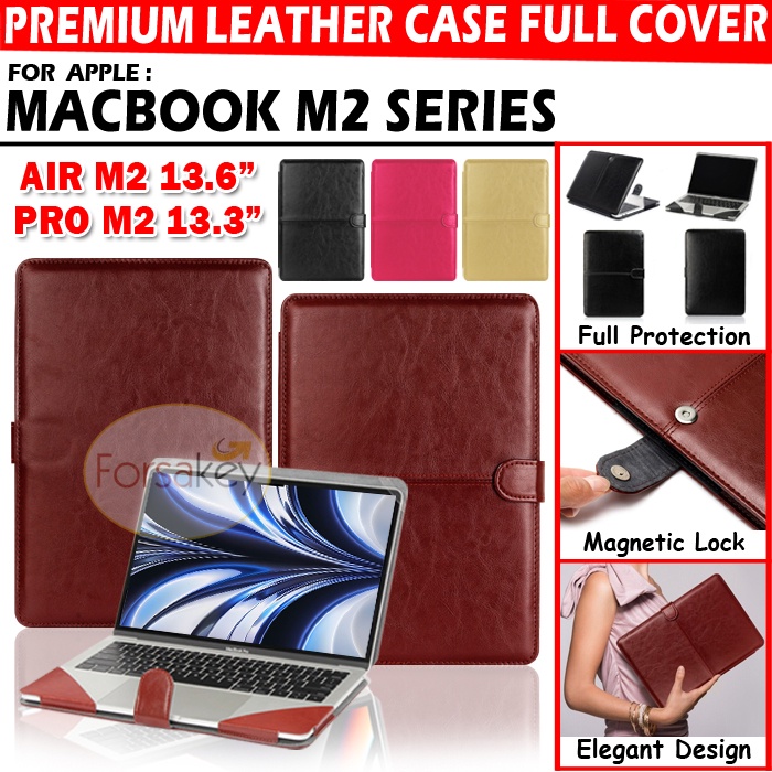 macbook pro air m2 13 13 3 13 6 inci inch a2338 a2681 2022 leather soft case casing cover sarung kes
