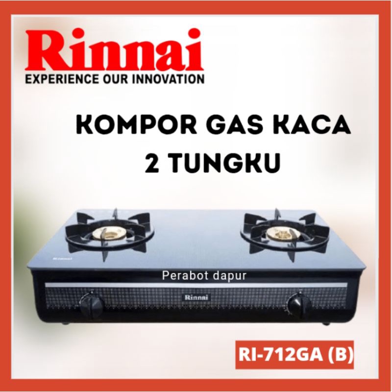 Kompor Gas Kaca Rinnai 2 Tungku RI-712GA (B)
