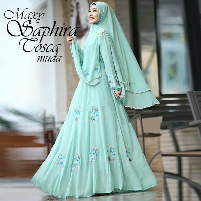 (Promo) Set Syari Putih Polos MAXMARA [Maxy Syarii Saphira Tosca Muda AK] gamis muslim wanita ceruti