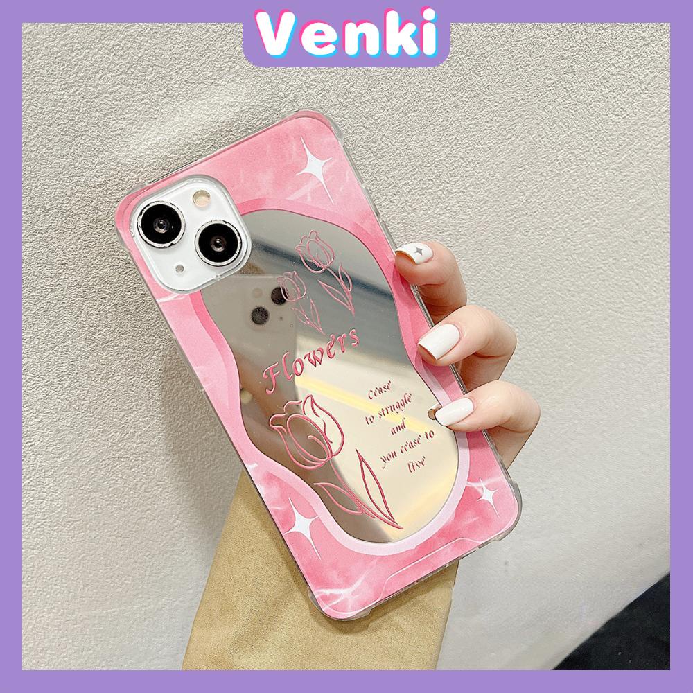 iPhone Case Acrylic HD Mirror Laser Airbag Shockproof Protection Camera Cute Line Rose Flower Compatible For iPhone 11 iPhone 13 Pro Max iPhone 12 Pro Max iPhone 7 Plus iPhone xr