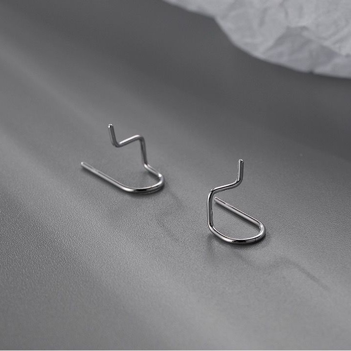 Roselife 1 Pasang Anting Tusuk Sterling Silver 925 Desain Geometri Minimalis Untuk Wanita