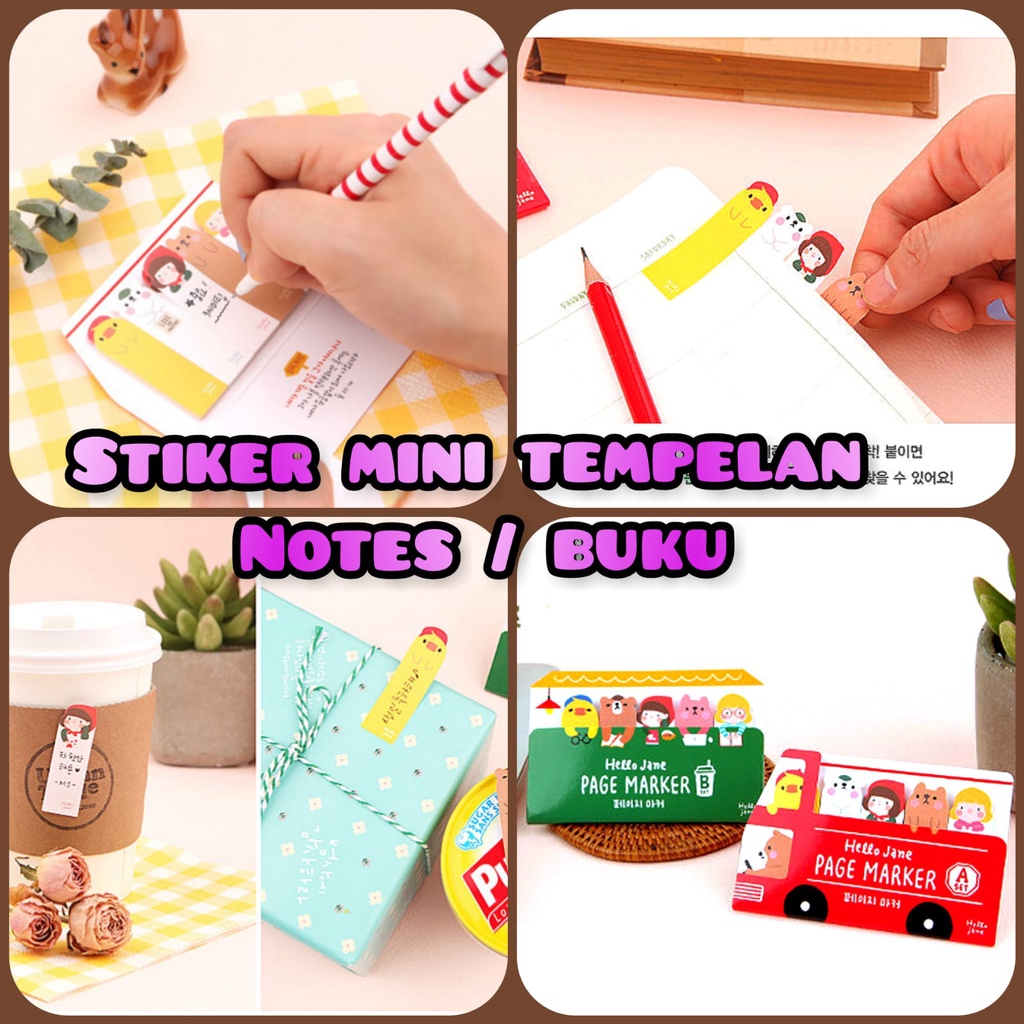 

[VIP] Stiker Sticker Sticky Notes Message Note Japanese and Korean Korea Memo Label Mini Cute Lucu cartoon girl finger