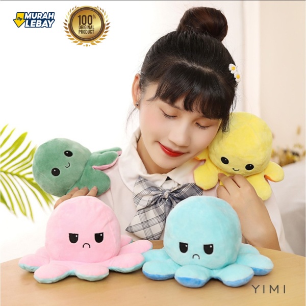 Boneka Gurita Octopus Boneka Ubur ubur bolak balik berubah expresi