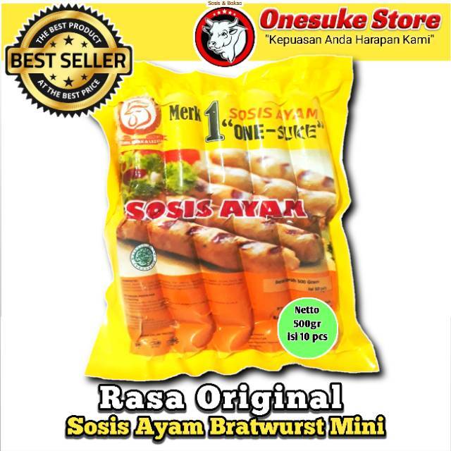 

one suke Sosis Bratwurst Ayam Rasa ORIGINAL isi 10pcs 500gr Onesuke