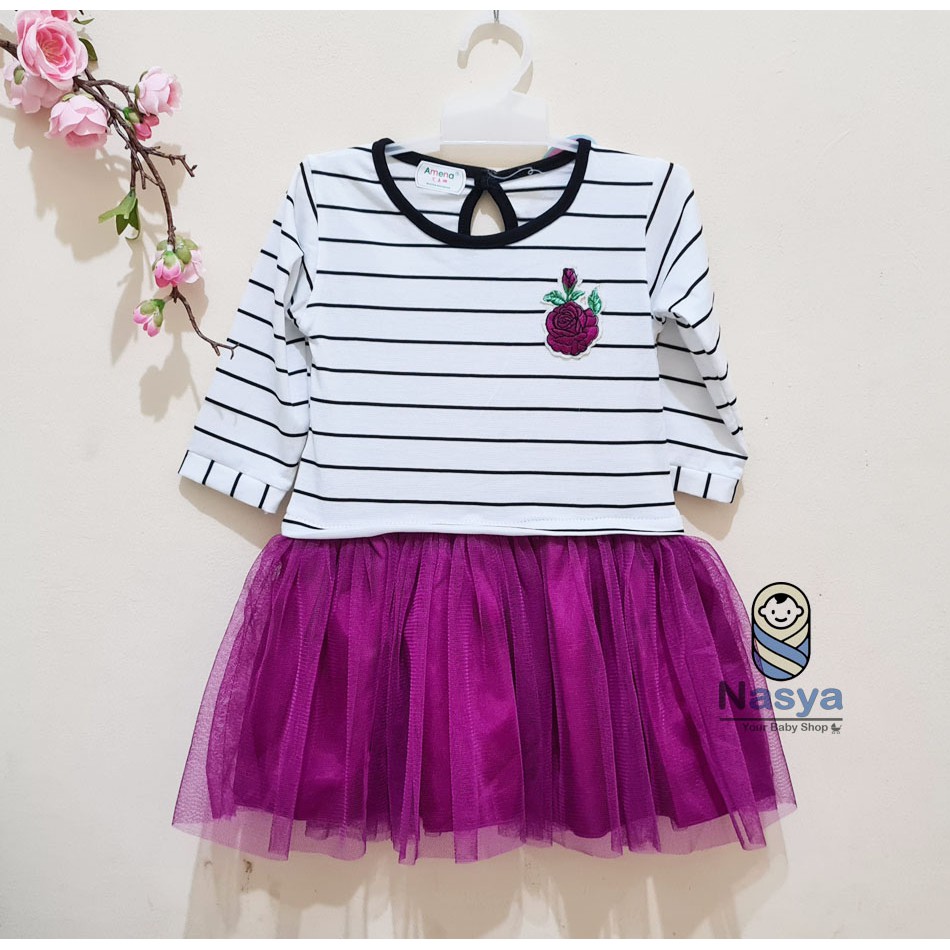 [MK-001] Dress tutu anak perempuan / Gaun casual anak motif bunga