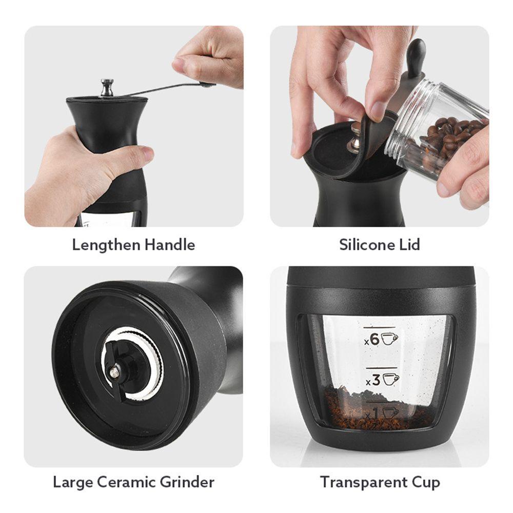 Solighter Penggiling Kopi Manual Alat Dapur Espresso Grinder Burr Grinders Adjustable Knob Setting