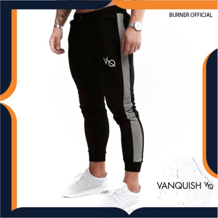 Celana JOGGER PANJANG PANTS STRIPE PRIA JOGER VQ STRIPE VANQUISH olahraga fitnes