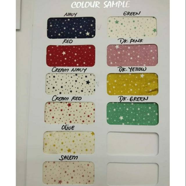 KAIN KATUN JEPANG DESIGN/JAPAN TOKAI SENKO KK RISING STAR